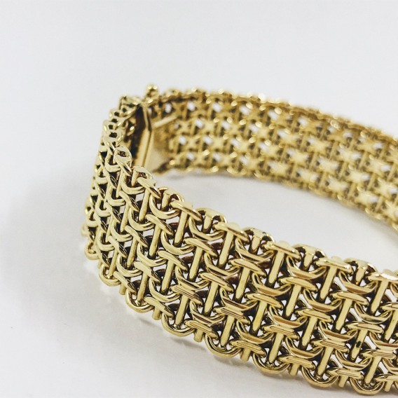 Pulsera ancha en oro 18kt