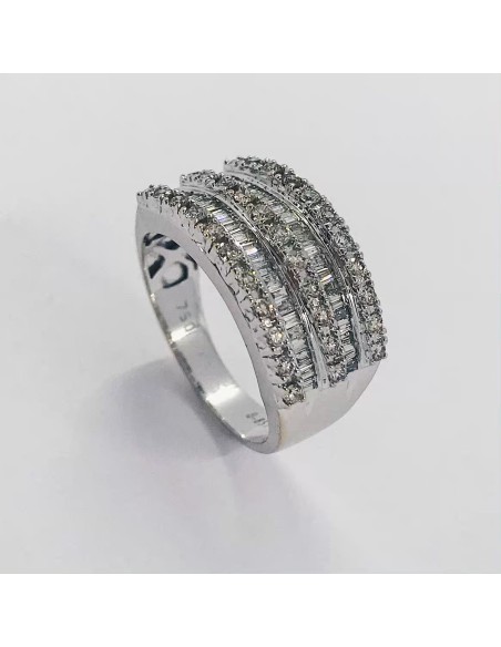 Anillo en oro blanco 18kt con brillantes