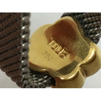 Sortija Tous en acero y oro con la figura de la flor 2