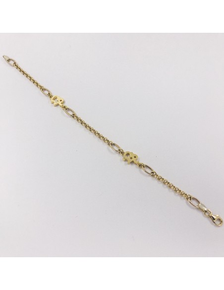 Pulsera en oro 18kt con elefantes.