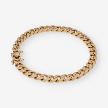 Pulsera barbada en oro rosa 18kt