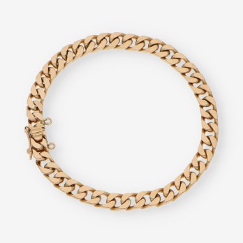 Pulsera barbada en oro rosa 18kt 2