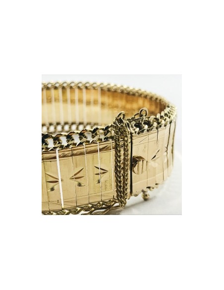 Pulsera de placas en oro 18kt
