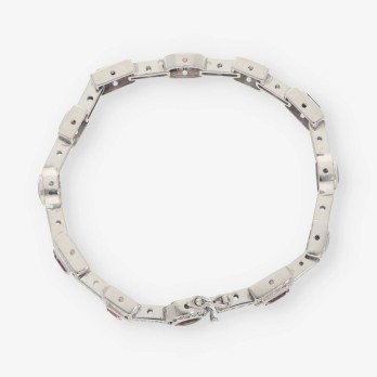 Pulsera de oro blanco 18kt con brillantes 2