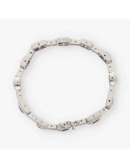 Pulsera de oro blanco 18kt con brillantes