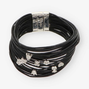 Pulsera Tous en caucho y oro blanco con brillantes 2