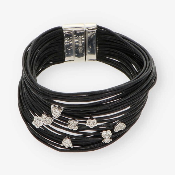 Pulsera Tous en caucho y oro blanco con brillantes