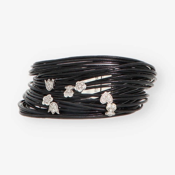 Pulsera Tous en caucho y oro blanco con brillantes