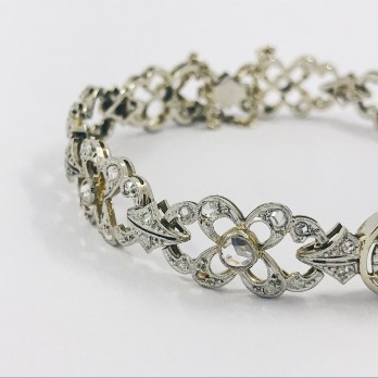 Pulsera vintage en oro blanco 18kt con diamantes 2