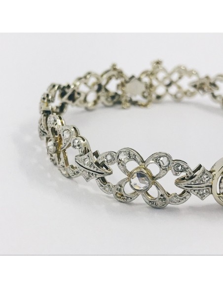 Pulsera vintage en oro blanco 18kt con diamantes