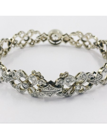 Pulsera vintage en oro blanco 18kt con diamantes