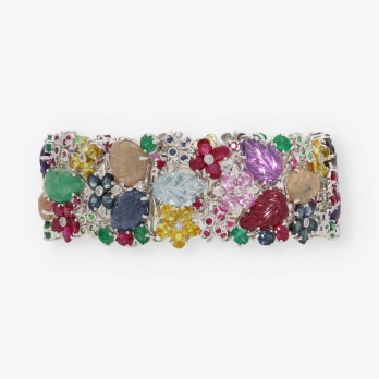 Pulseara con brillantes rubÃ­s esmeraldas y zafiro 2