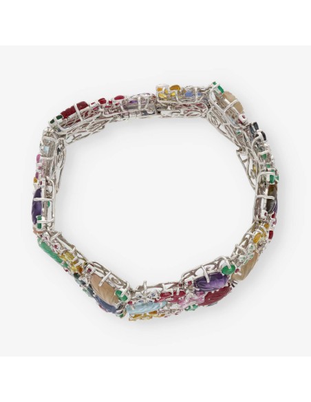 Pulseara con brillantes rubÃ­s esmeraldas y zafiro