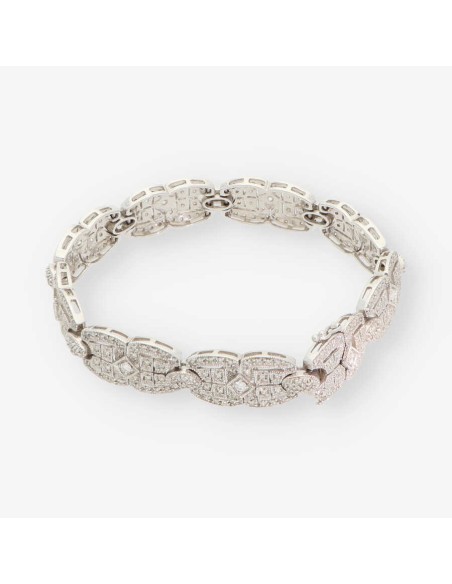 Pulsera semirrÃ­gida en oro blanco 18kt con brillantes