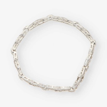 Pulsera semirrÃ­gida en oro blanco 18kt con brillantes 2