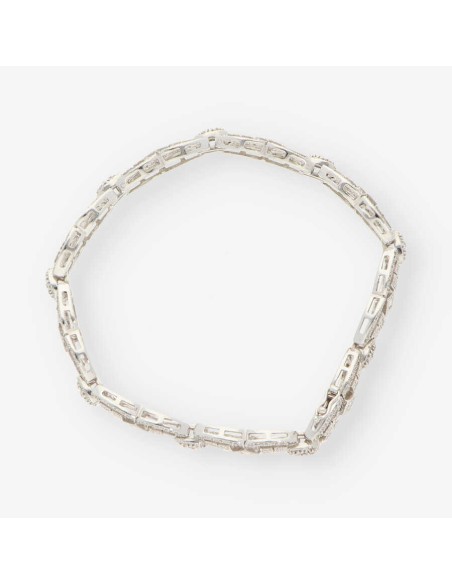 Pulsera semirrÃ­gida en oro blanco 18kt con brillantes