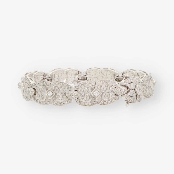 Pulsera semirrÃ­gida en oro blanco 18kt con brillantes