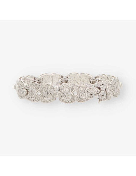 Pulsera semirrÃ­gida en oro blanco 18kt con brillantes