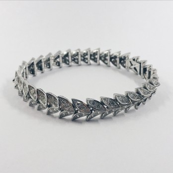 Pulsera de oro blanco y brillantes 2