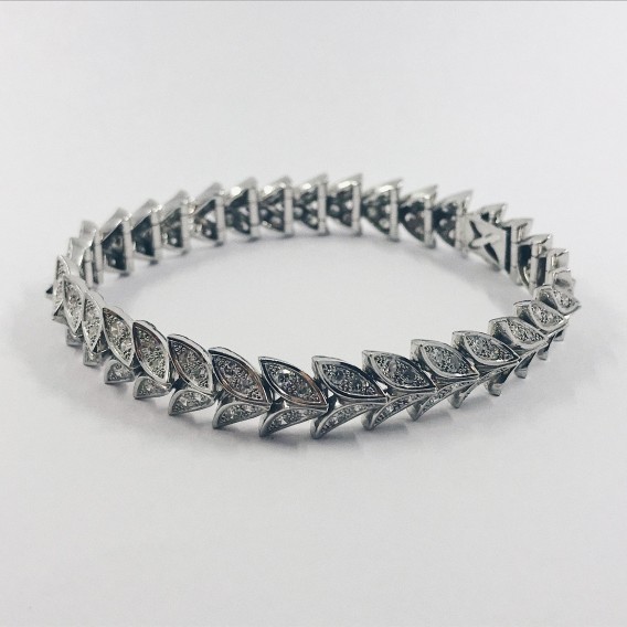 Pulsera de oro blanco y brillantes