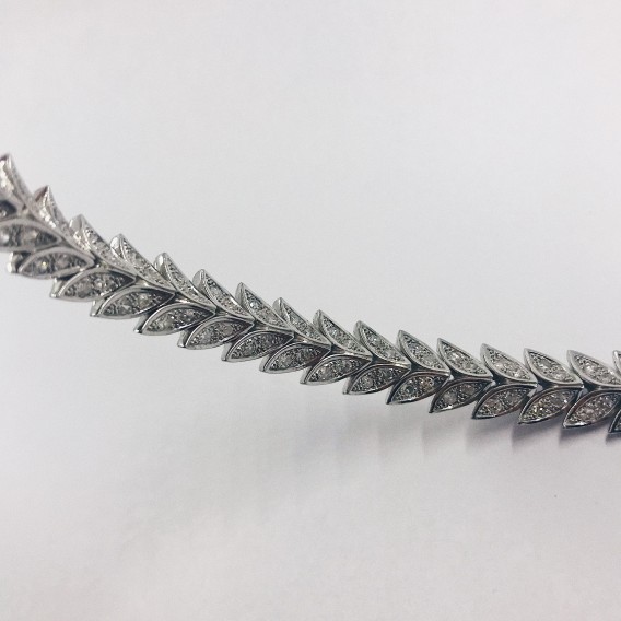 Pulsera de oro blanco y brillantes