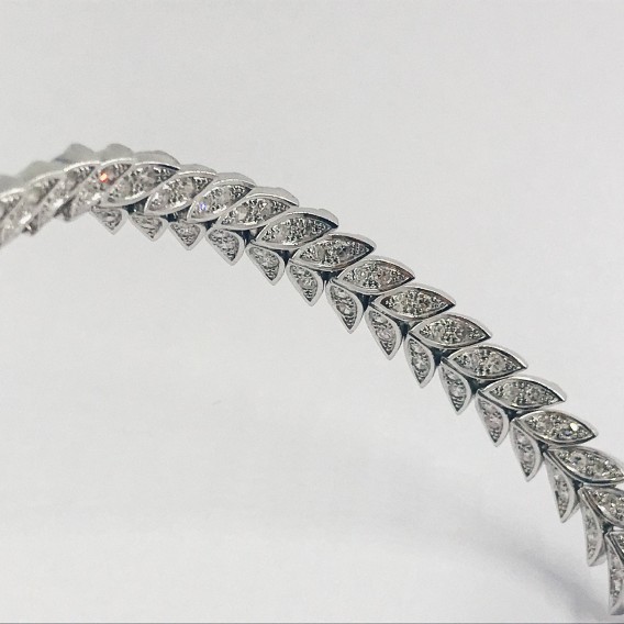 Pulsera de oro blanco y brillantes