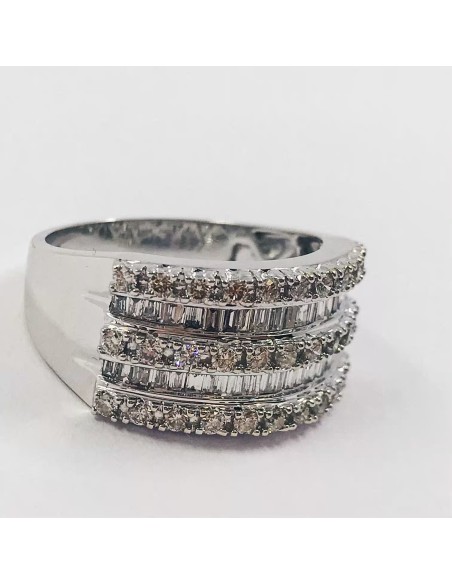 Anillo en oro blanco 18kt con brillantes