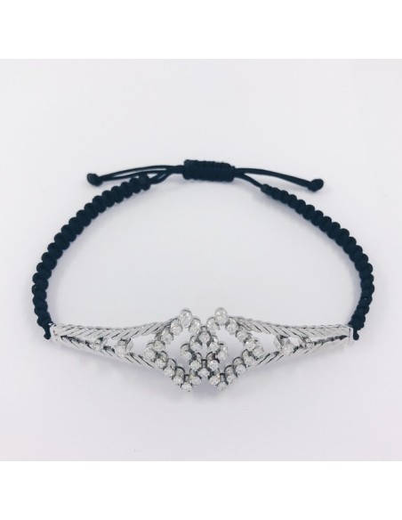 Pulsera en oro blanco con centro de brillantes