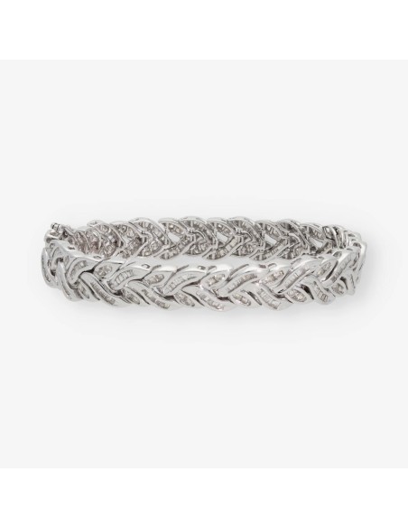 Pulsera de oro blanco 18kt con brillantes