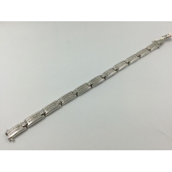 Pulsera de oro blanco con brillantes