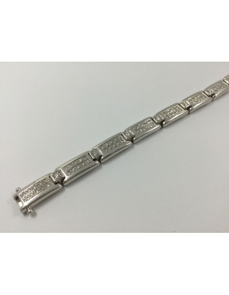 Pulsera de oro blanco con brillantes