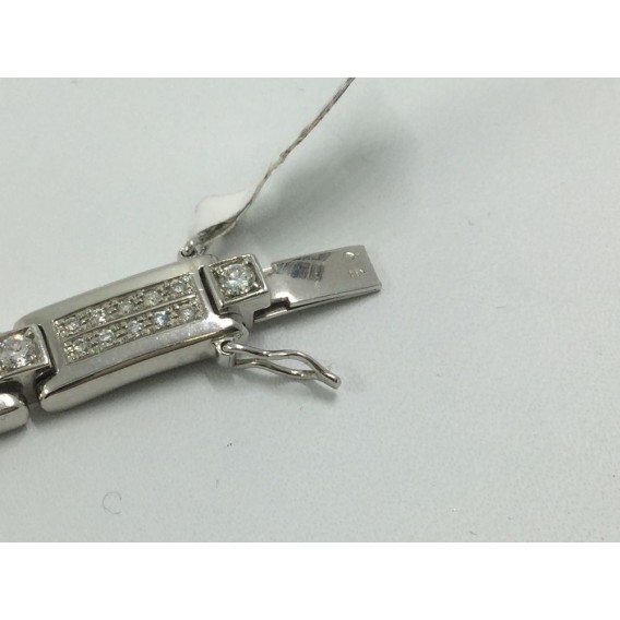 Pulsera de oro blanco con brillantes