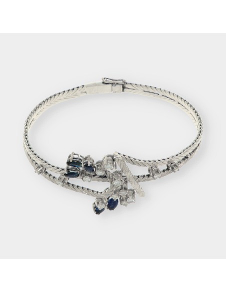 Pulsera de oro blanco 18kt con brillantes