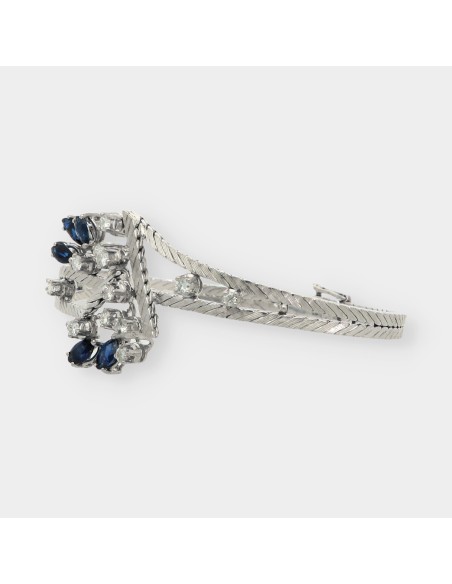 Pulsera de oro blanco 18kt con brillantes