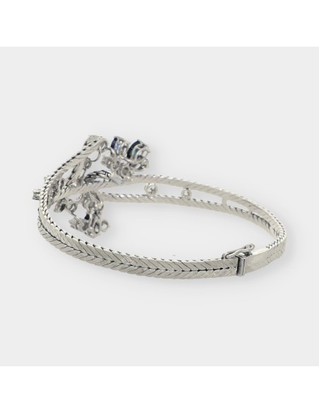 Pulsera de oro blanco 18kt con brillantes
