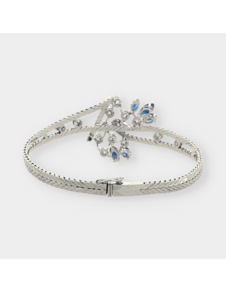 Pulsera de oro blanco 18kt con brillantes