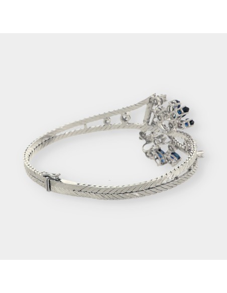 Pulsera de oro blanco 18kt con brillantes