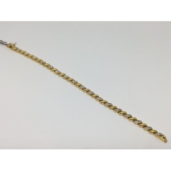 Pulsera de oro amarillo y brillantes centrales