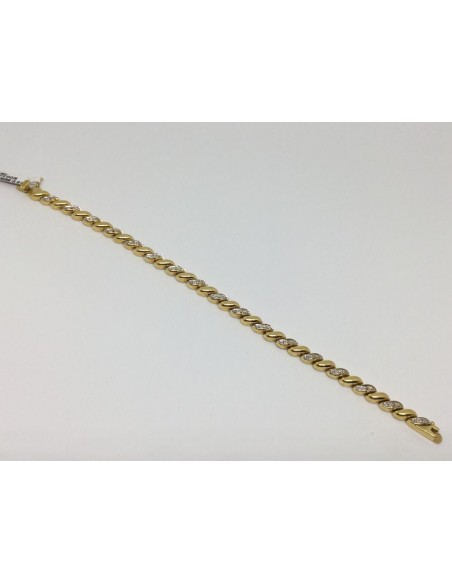 Pulsera de oro amarillo y brillantes centrales