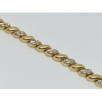 Pulsera de oro amarillo y brillantes centrales 2