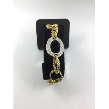 Pulsera en oro amarillo con centro de brillantes 2