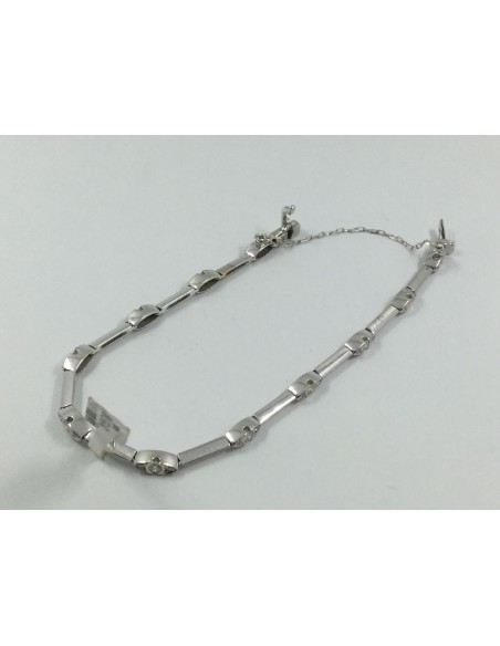 Pulsera en oro blanco con brillantes