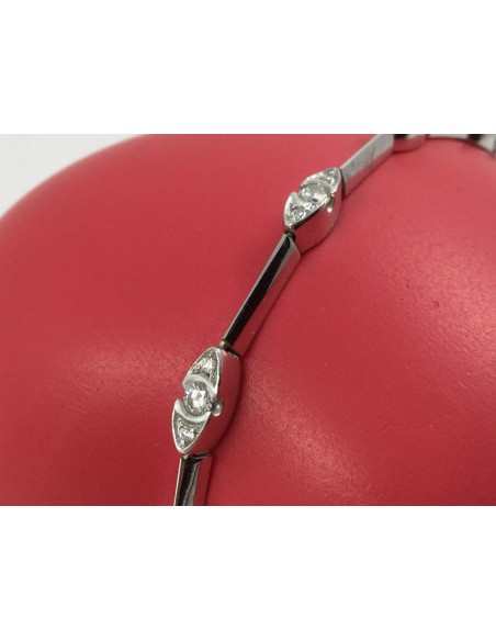 Pulsera en oro blanco con brillantes