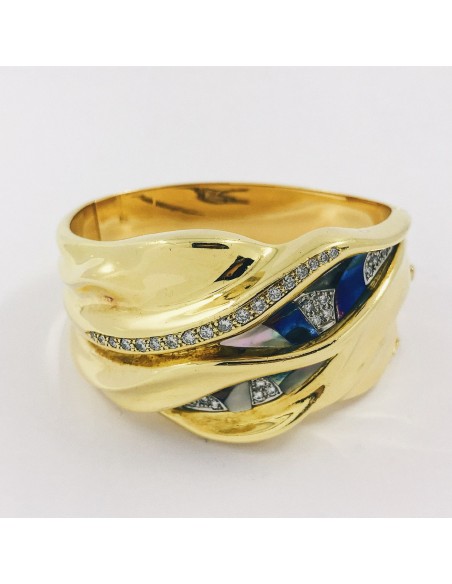 Pulsera esclava Puig Doria en oro con brillantes y esmaltes