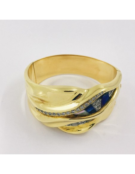 Pulsera esclava Puig Doria en oro con brillantes y esmaltes