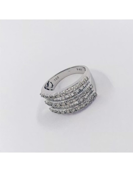 Anillo en oro blanco 18kt con brillantes