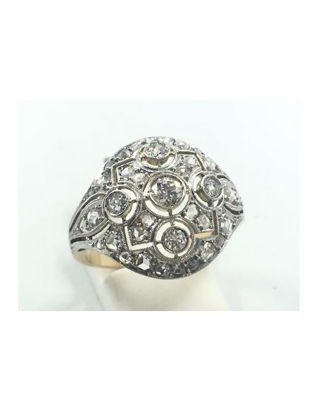 Antiguo anillo de oro y brillantes