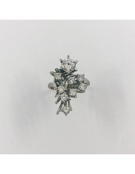 Anillo de oro blanco y brillantes