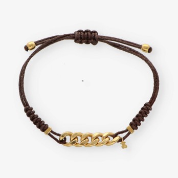 Pulsera Tous de cordÃ³n trenzado con oro 18kt