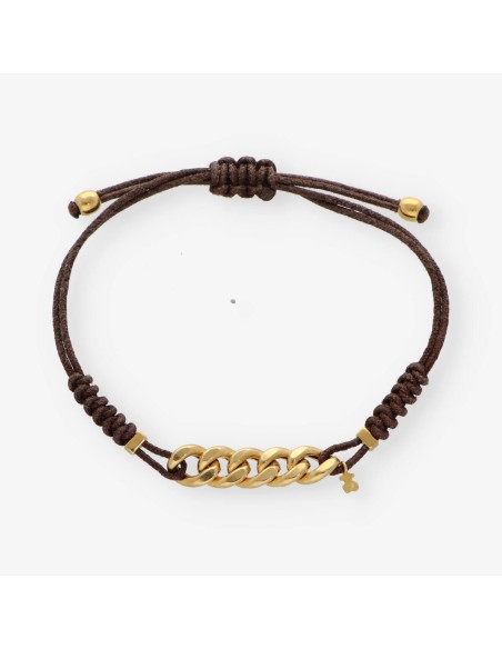 Pulsera Tous de cordÃ³n trenzado con oro 18kt